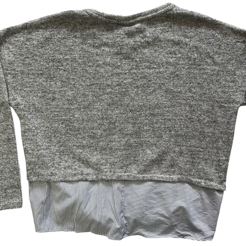 Zara Girls Casual Collection Heather Gray Fleece Shirt w/Layered Faux Blouse - Picture 5 of 9